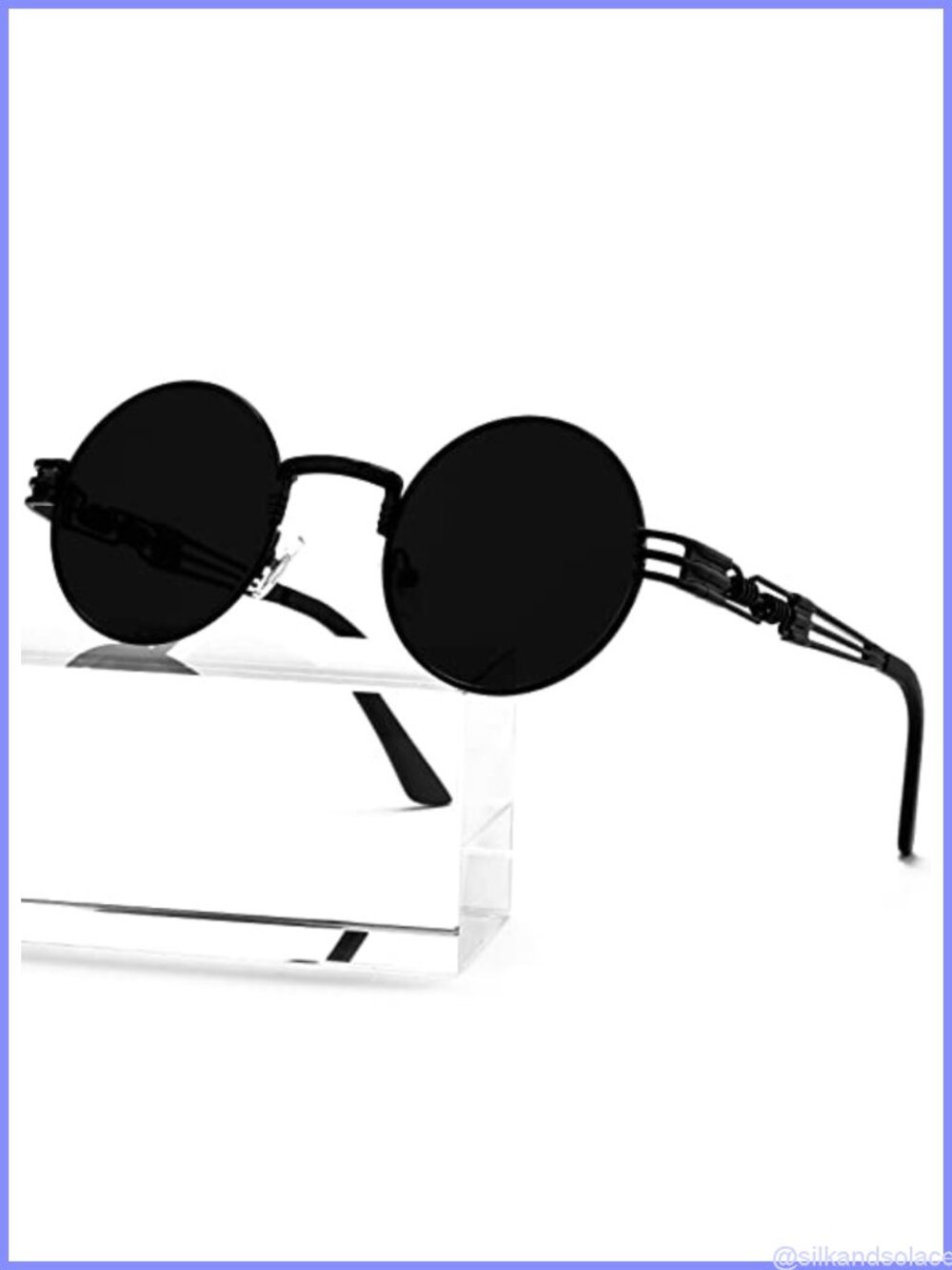 Round Steampunk Polarized Sunglasses Stainless Steel Frame UV Blocking